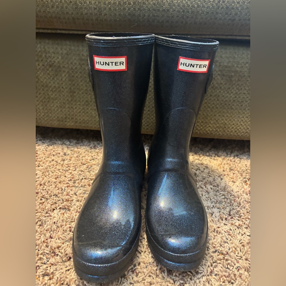 Hunter Glitter Navy Blue Rain Boots